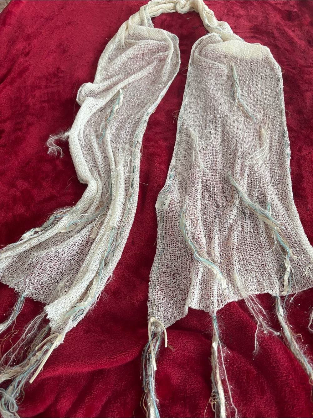 Light Cream Fringe Scarf - Women's Accessory